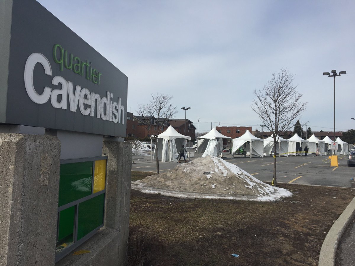 COVID-19 screening clinic outside Cavendish Mall. Wednesday, march 25, 2020.