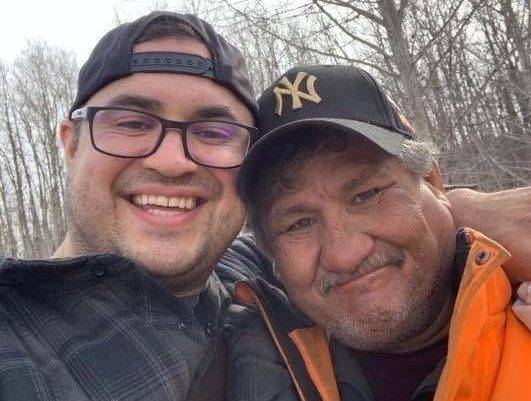 Jacob Sansom and his uncle Morris Cardinal shown on an undated hunting trip together.