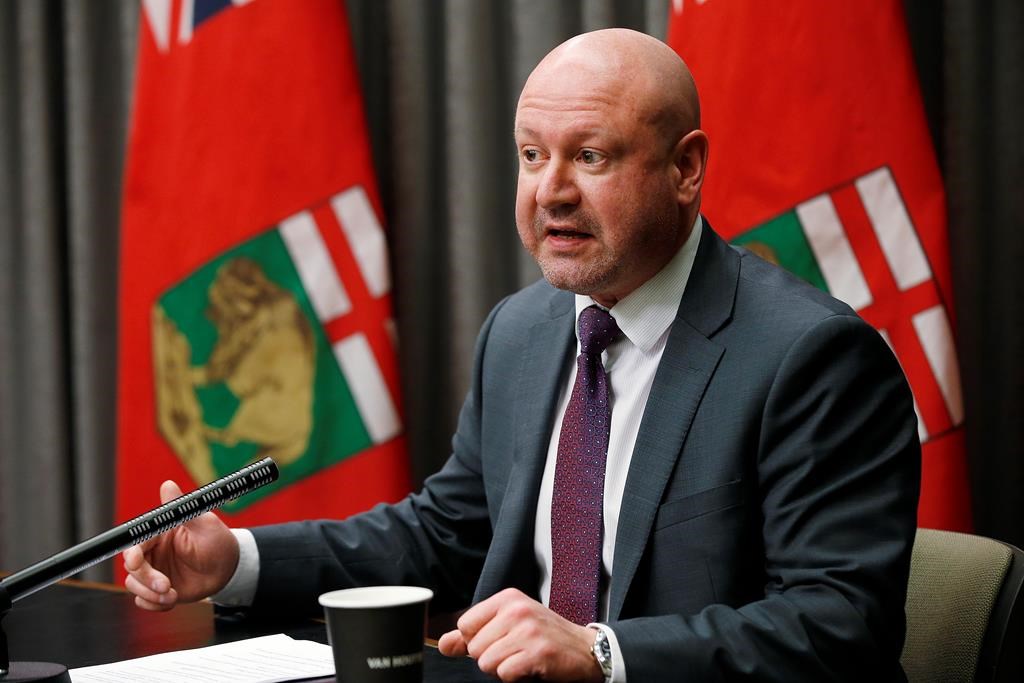Dr. Brent Roussin, Manitoba chief public health officer, speaks during a COVID-19 update. The province announced three additional deaths and 189 new cases Wednesday.