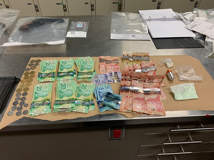 Kelowna RCMP say they seized fentanyl, cocaine and methamphetamine plus money and stolen property during a search warrant on March 24.