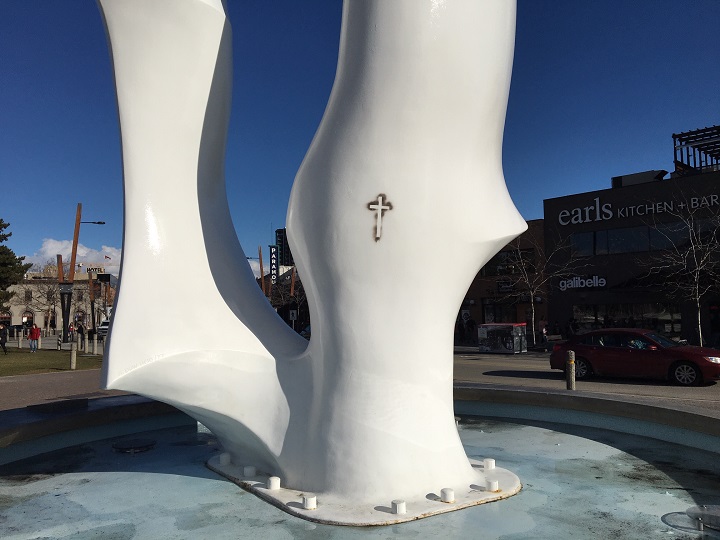 Another view of the Sails showing the graffiti.