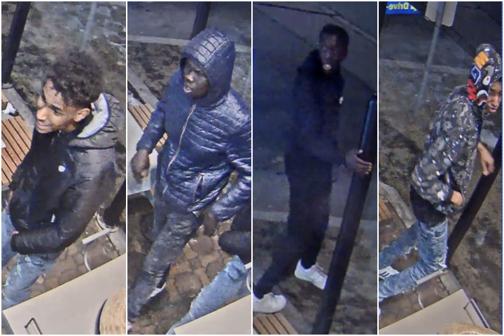 Police are looking for four males in connection with a violent assault in Calgary in February 2020.