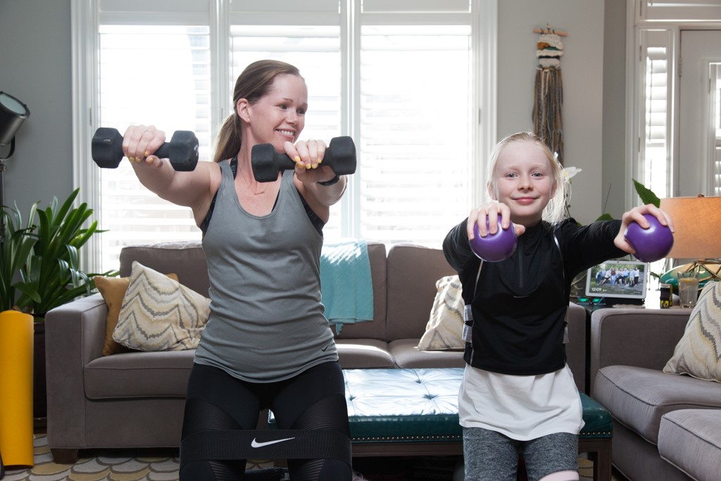 Libby Roach and her daughter, Paige, keeping busy at home during the coronavirus outbreak. Photo courtesy of Libby Roach