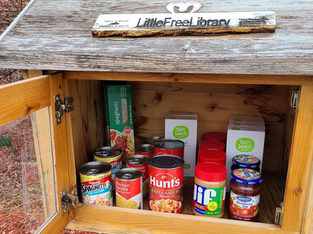 Little Free Libraries across North America are being converted into food and toiletry pantries for the needy during the COVID-19 outbreak.