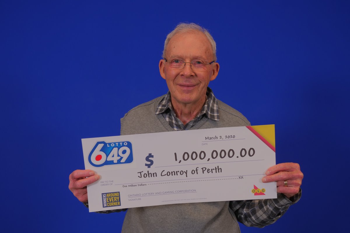 John Conroy of Peth, Ont., won $1 million by playing Lotto 649.