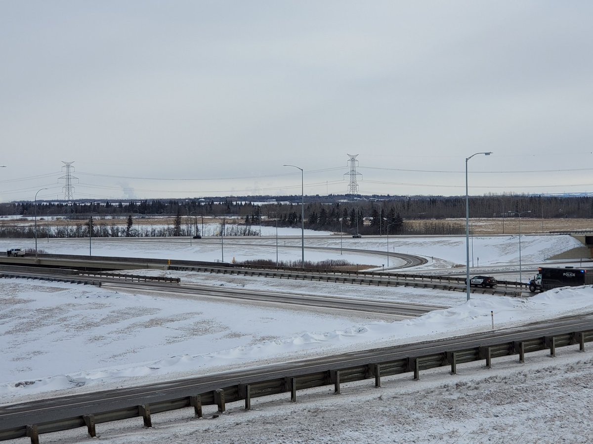 Edmonton police had a portion of Manning Freeway closed down on March 24 as the bomb unit was called in to assess items found in a vehicle during a traffic stop. 