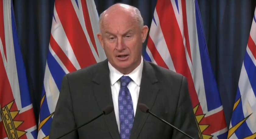 Public Safety Minister Mike Farnworth speaks during a news conference on the provincial response to the coronavirus pandemic on March 26, 2020.