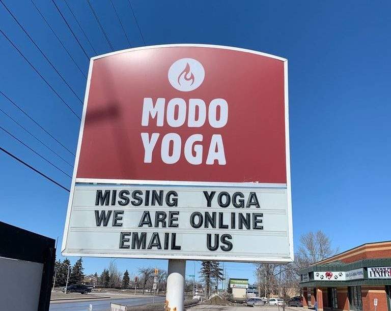 Yoga studios are closed during the COVID-19 pandemic.