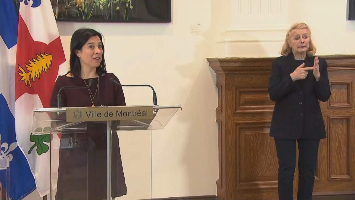 Montreal Mayor Valérie Plante announces financial contribution towards Centraide's emergency fund. Tuesday March 24, 2020.