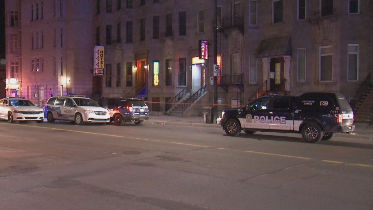 Montreal police responded to a reported altercation at a motel on Sherbrooke Street near Jeanne-Mance Street at 2:45 a.m. on March 16, 2020.