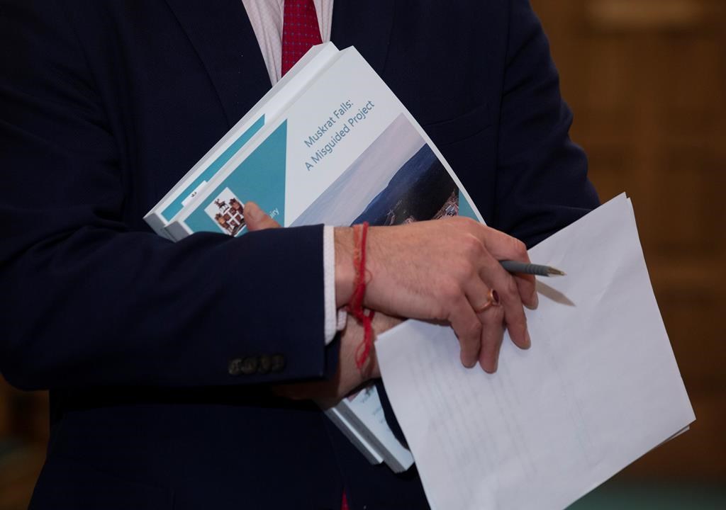 Peter Ralph, lawyer for the Newfoundland and Labrador department of justice and public safety during a press conference on Thursday, February 5, 2020 at the House of Assembly as the provincial government announces that although they have received the final report into the Muskrat Falls Inquiry from Commissioner Richard Leblanc, they will not be releasing the details just yet. THE CANADIAN PRESS/Paul Daly