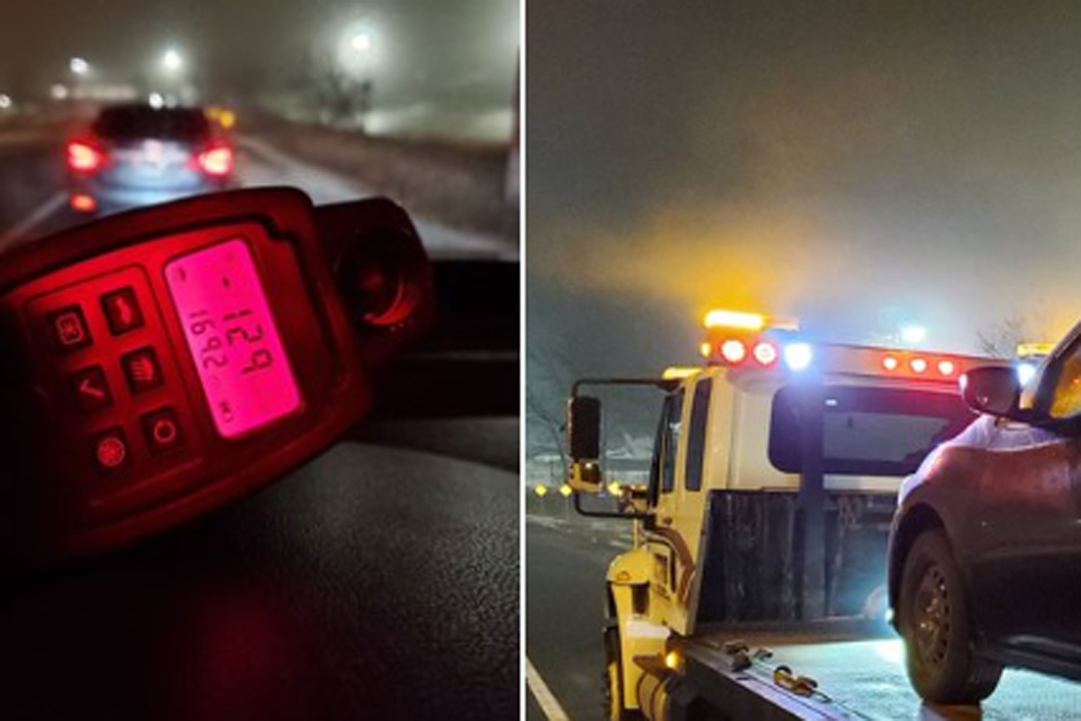 Waterloo Regional Police say the driver was travelling 129 km/h.