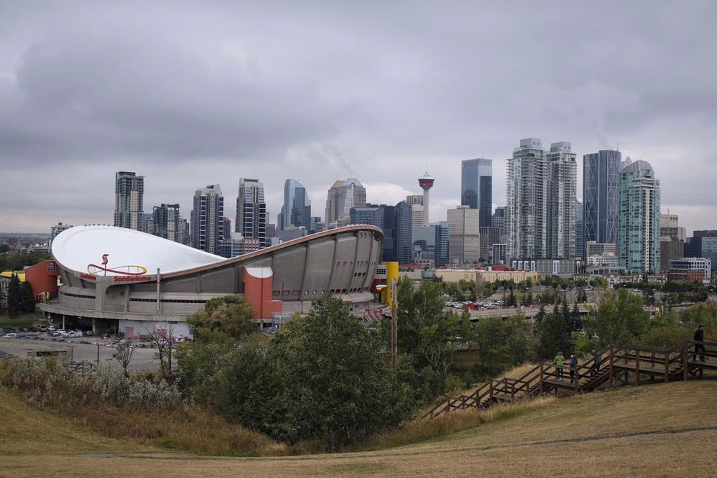 The Calgary skyline is seen on Friday, Sept. 15, 2017. The city of Calgary is taking direct action to prevent the spread of coronavirus with Calgary's homeless including reducing the number at shelters and housing some in hotels. 