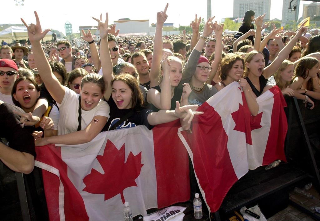 Fans attend a War Child Canada benefit concert held at the Forks in Winnipeg on Saturday Sept.16, 2000. Canada's charities say the layoffs have started and services, which are usually in high demand during economic downturns, are being shut down as the sector feels the financial sting from COVID-19. THE CANADIAN PRESS/Fred Greenslade.