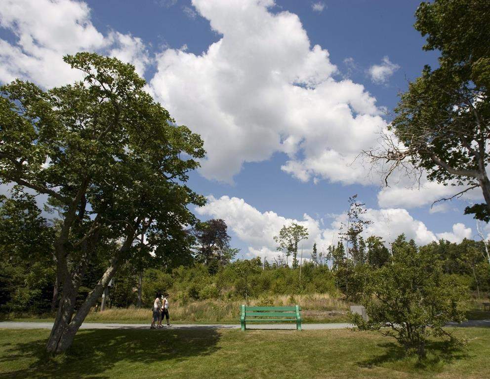 Visitors stroll through Point Pleasant Park in Halifax on Friday, August 13, 2010.