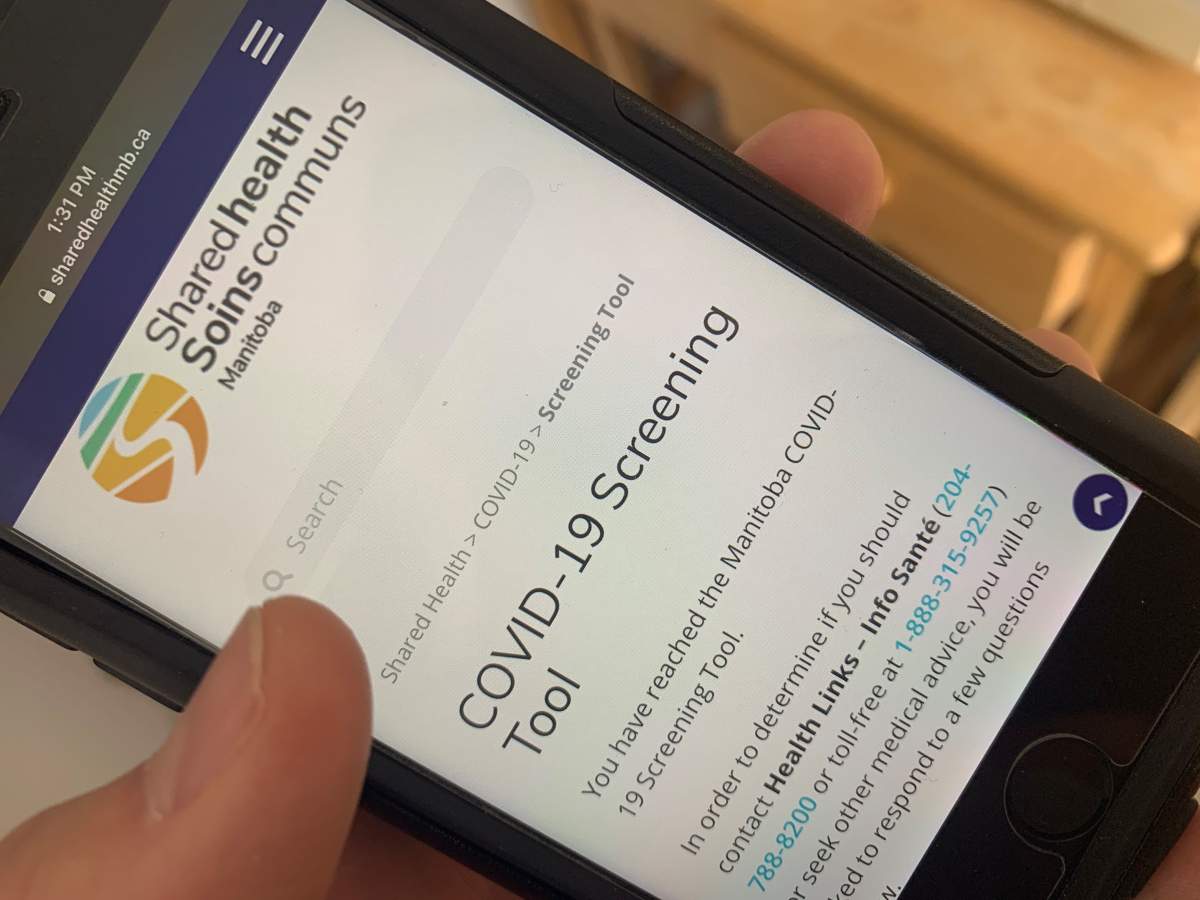 Manitoba Shared Health launched an online screening tool for COVID-19 Tuesday.