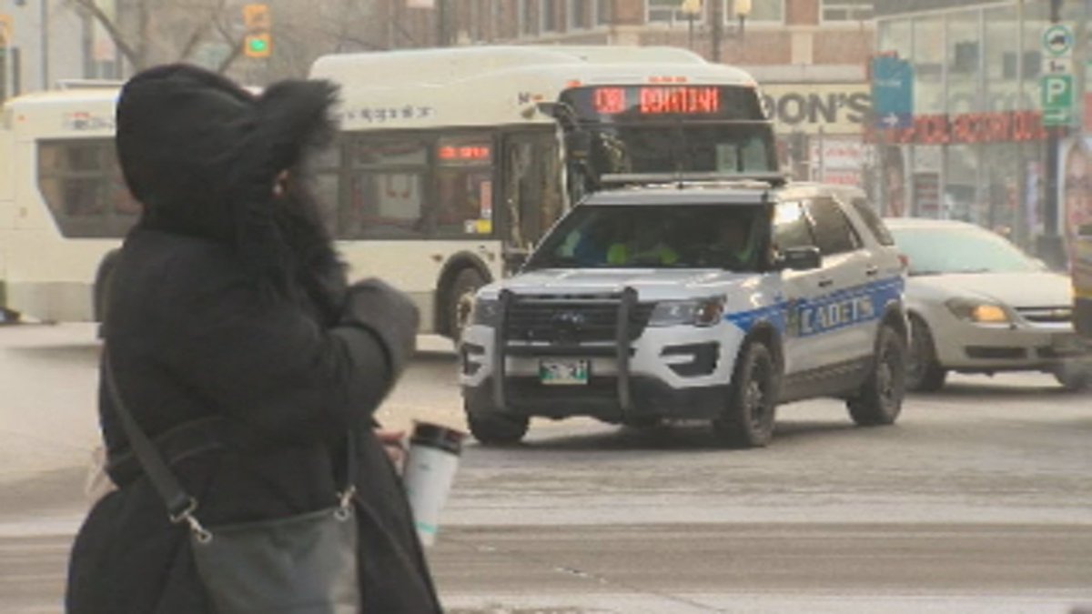 Winnipeg Cadets on scene of a fatal collision involving a Winnipeg transit bus and a pedestrian.