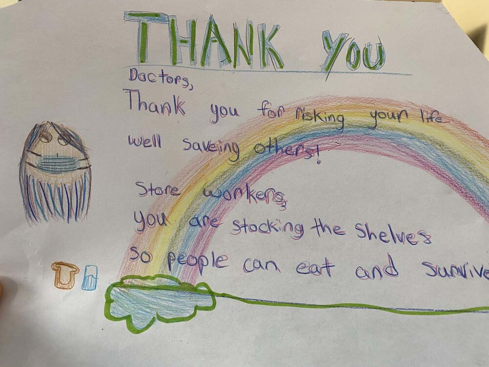 Coronavirus: Kids say thank you to Calgary first responders