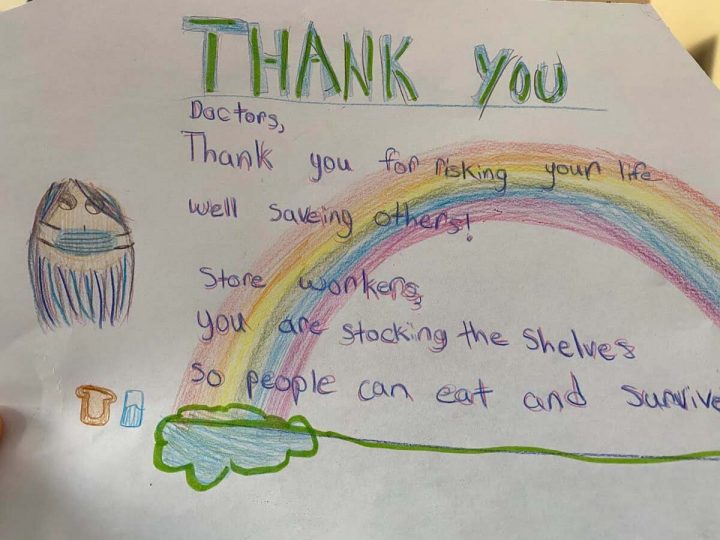 Children in Calgary send thank you notes to first responders amid COVID-19 outbreak.