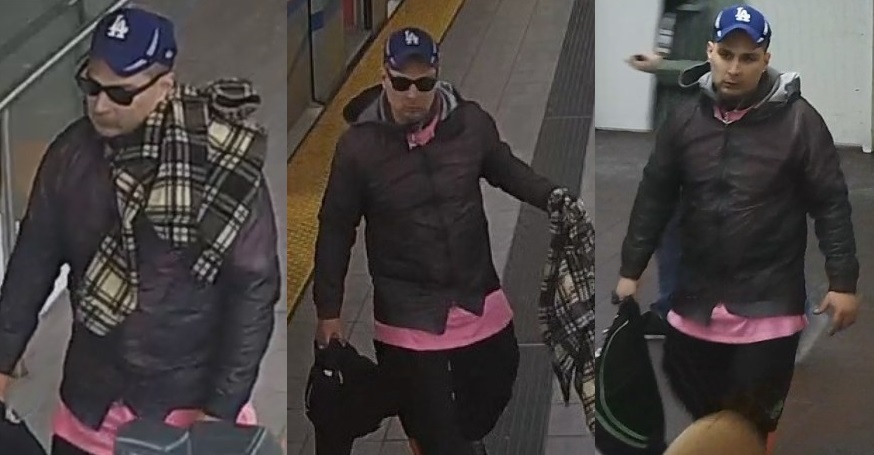 Police are looking for this man who is accused of assaulting and robbing an elderly man aboard the SkyTrain on anti-bullying day.