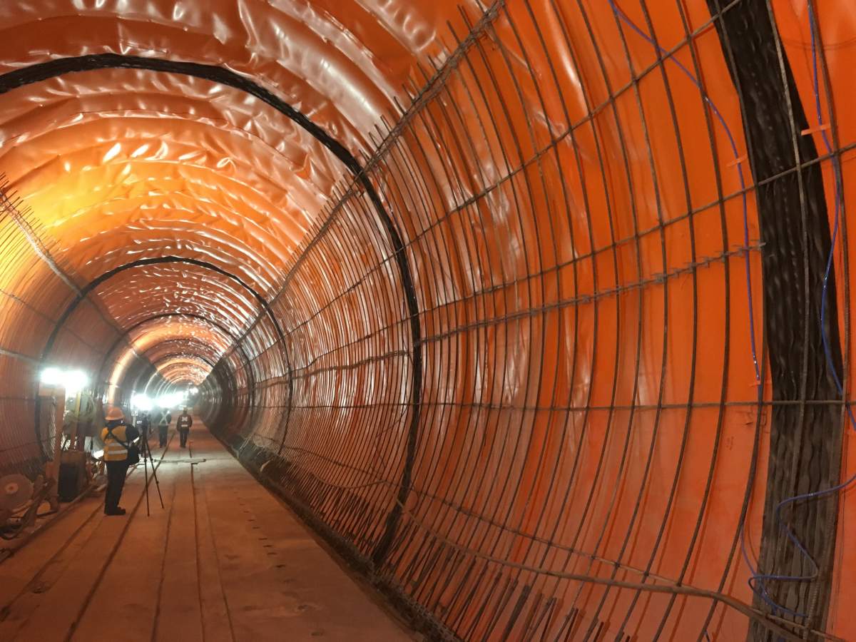 Tunnel construction for Valley Line Southeast on March 11, 2020.