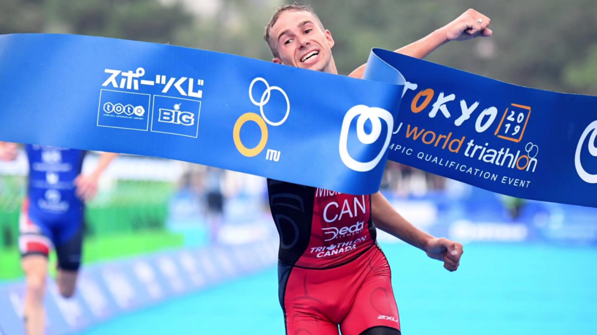 Tyler Mislawchuk competing at the 2020 Olympic trials.