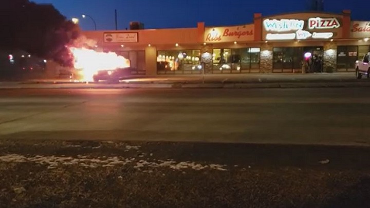 The Regina Fire Department said they responded to a van fire in a parking lot at Ninth Avenue North and McIntyre Street on Tuesday night. 
