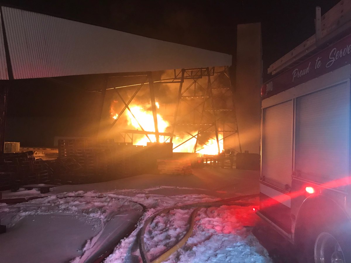 Fire crews from Saskatoon, the RM of Montrose and Delisle responded to a chemical fire at the Nutrien Vanscoy Potash Operation on March 7, 2020.