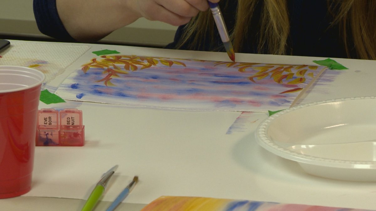 Lethbridge residents spend their day water painting as they try to unwind from a chaotic week. 