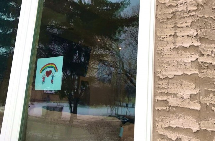 Victory School in Winnipeg is asking its students to make thank-you signs for frontline workers and stick them up in their windows.