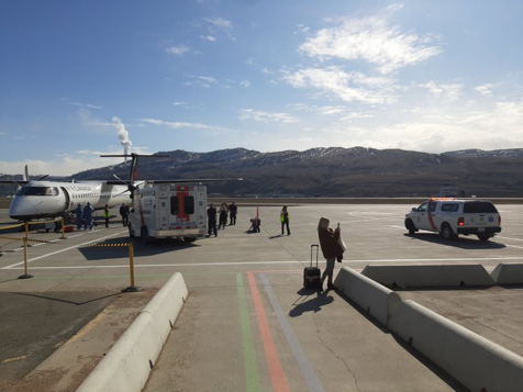 Paramedics responded to Kamloops Airport on Sunday after a passenger on an incoming flight reported feeling sick. 