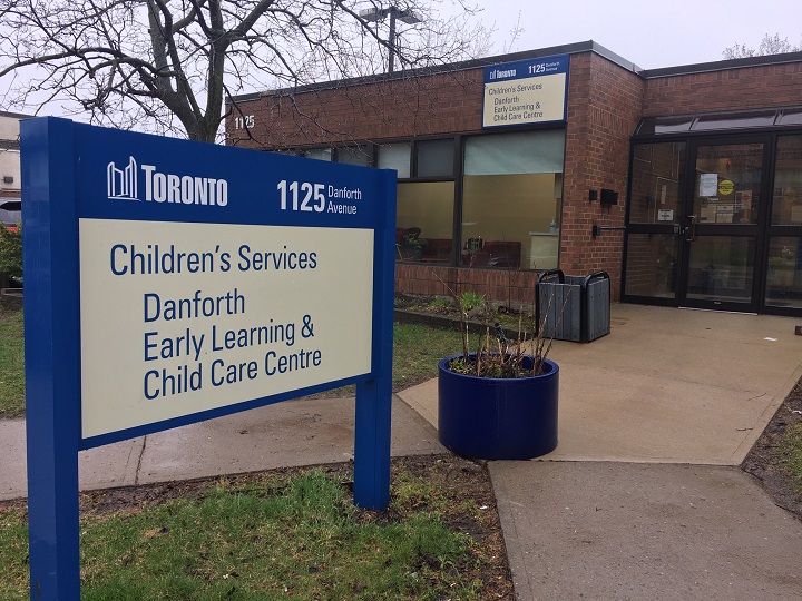 A photo of the city-run child-care centre at 1125 Danforth Ave. in Toronto. (April 13, 2020).
