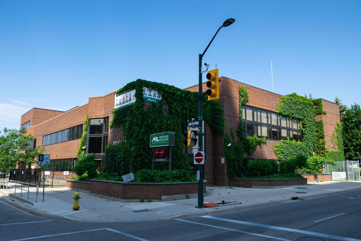 The former Middlesex-London Health Unit building at King and Ridout streets in London, Ont., June 2017.