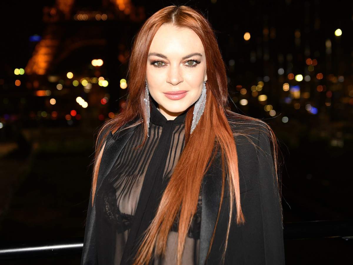 Lindsay Lohan attends the Saint Laurent show as part of the Paris Fashion Week Womenswear Fall/Winter 2019/2020 on Feb. 26, 2019 in Paris, France.