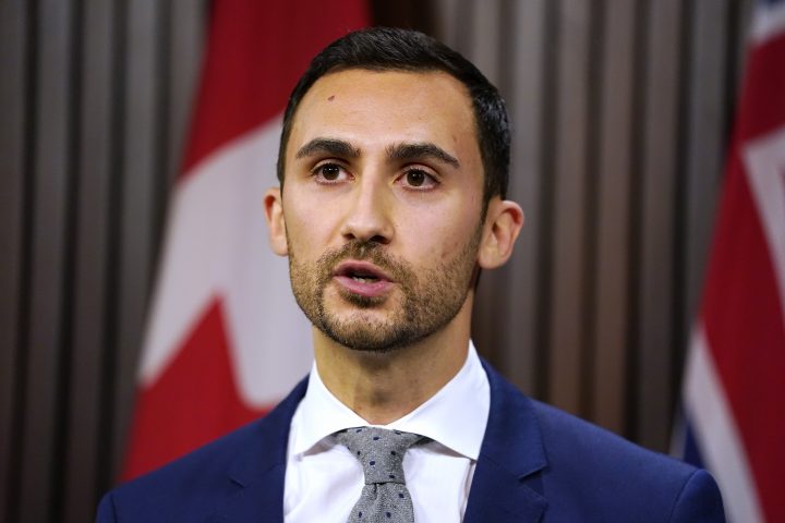 Ontario Education Minister Stephen Lecce speaks at a press conference at Queen's Park in Toronto on Tuesday, March 3, 2020.