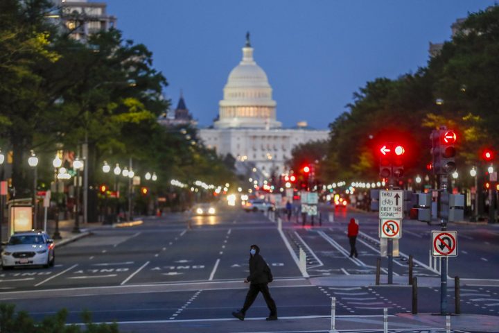 A view of the US Capitol during the COVID-19 disease and coronavirus pandemic, in Washington, DC, USA, 15 April 2020. Earlier today during the White House Coronavirus Task Force briefing, US President Donald J. Trump threatened to use his executive power to force both chambers of Congress to recess if the Senate will not confirm his nominees for vacancies across the administration. 