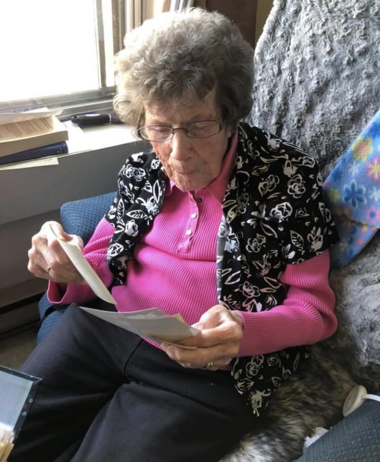 Jemima Westcott is shown in a family handout photo from last year at her personal care home in Brandon, Man.