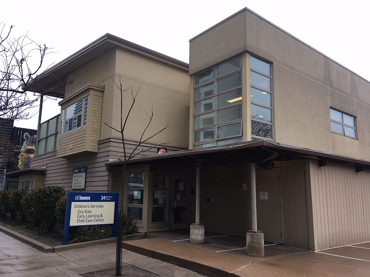A photo of the city-run child-care centre at 34 Bathurst St. in Toronto. (April 13, 2020).