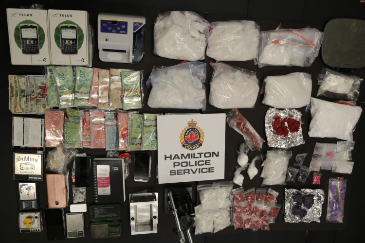 Hamilton police say crystal meth, heroin and fentanyl were part of a million dollar drug bust in the city's east-end on Friday Friday April 17, 2020.