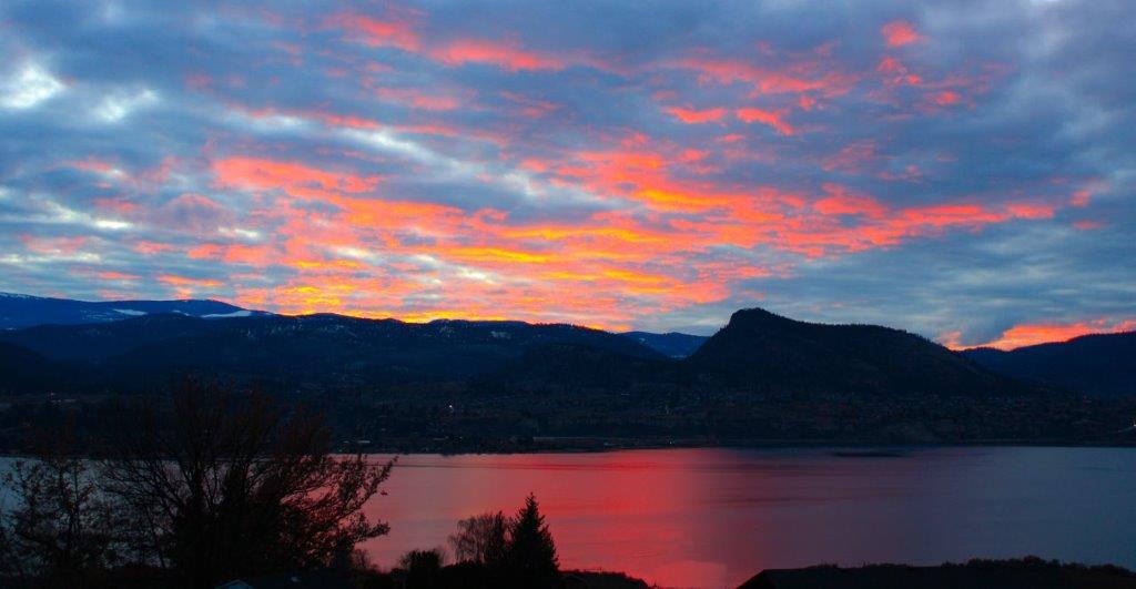 The sun setting over Naramata.