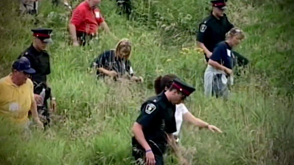 Volunteers help in the search for Alicia Ross.