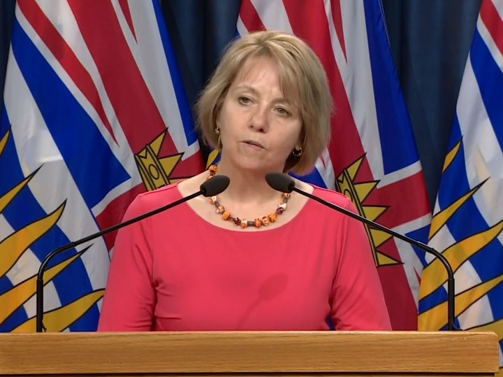 Provincial health officer Dr. Bonnie Henry speaks while giving out the province's latest statistics on the novel coronavirus pandemic on Wednesday, April 8, 2020.
