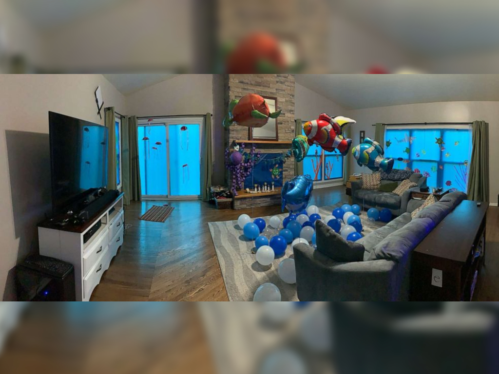The Spagnuolo family turned their living room into an aquarium when their birthday trip to Chicago’s Shedd Aquarium was cancelled due to COVID-19.