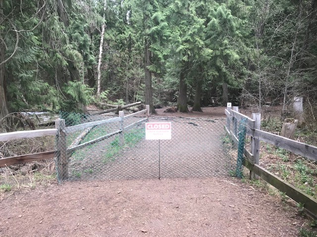 The Regional District of North Okanagan closed trails near the creek in its dog park. 