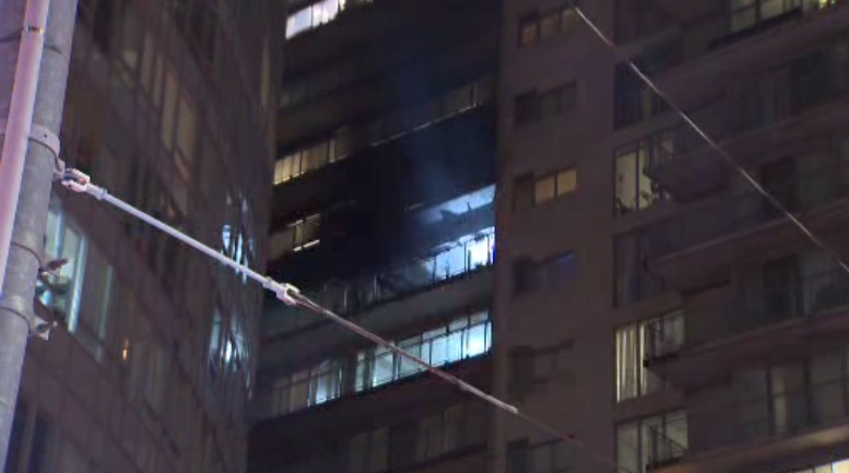 A fire happened at a Victoria Street building in downtown Toronto Friday evening.