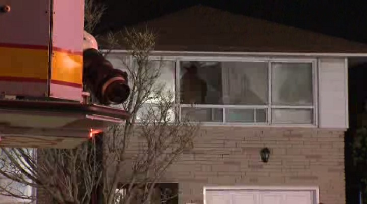 Emergency crews were called to the Rathburn Road home at around 8:10 p.m. on Tuesday.