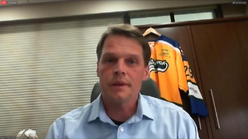 Mayor Charlie Clark is asking Saskatoon residents to celebrate essential staff by cheering on their front lawns on Saturday evening.