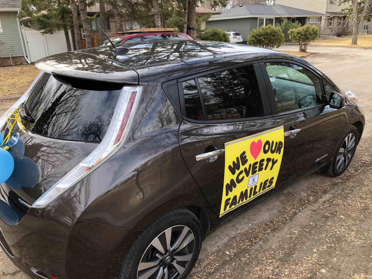 Teachers from Marion McVeety School in Regina provided special visits to their students on Friday.