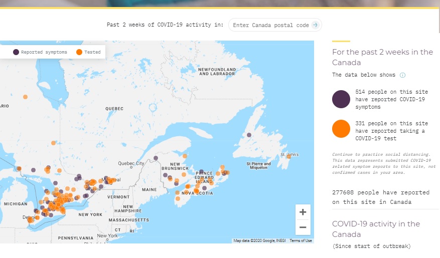 Note: Data displayed on this screenshot is accurate as of April 13, 2020 at 1:30 p.m. EST.