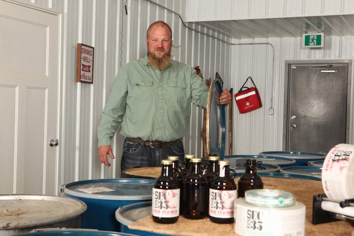 Former Edmonton Eskimos offensive lineman Kevin Lefsrud is using his distillery near Viking, Atla. to make hand sanitizer. 